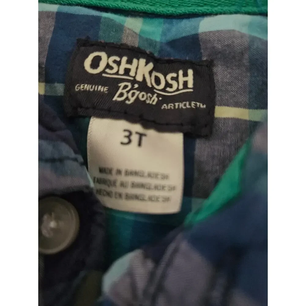 Boys Plaid Button-Up Shirt Lot Size 3T